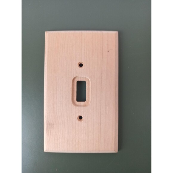 Raw Wood Single Light Switch Cover Plate Metal Reinforcement Old New Stock - Picture 4 of 10